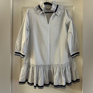Tuckernuck Navy and White Striped Dress